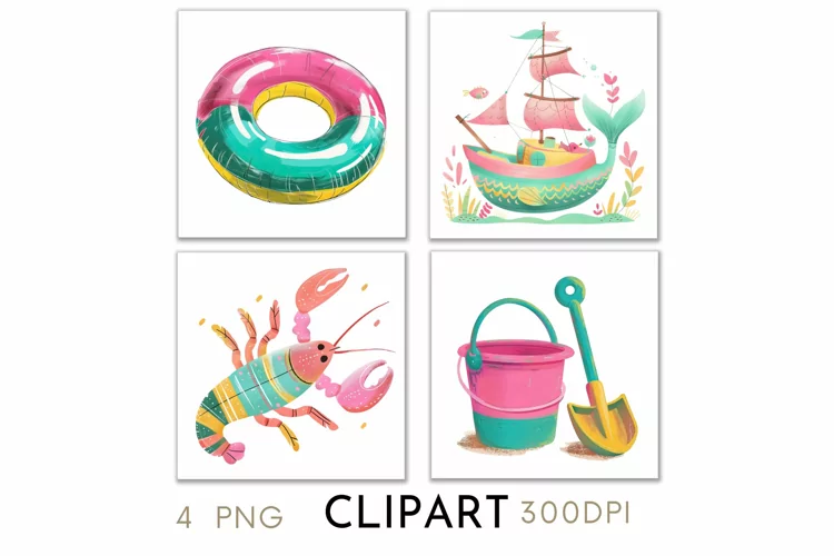 Summer Illustrations Watercolor Clipart PNG