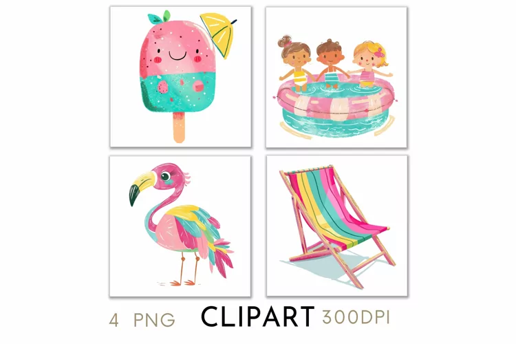 Summer Illustrations Watercolor Clipart PNG