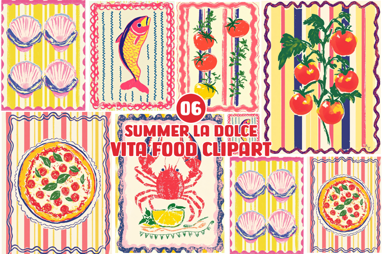 Summer La Dolce Vita Food Clipart