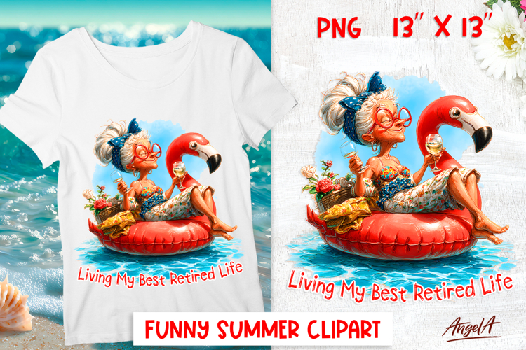 Summer vacation clipart Elderly lady Tropical Retirement PNG