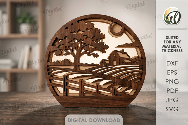 3D Summer Led Decor Laser Cut. Lightbox. Led Lantern SVG example image 1