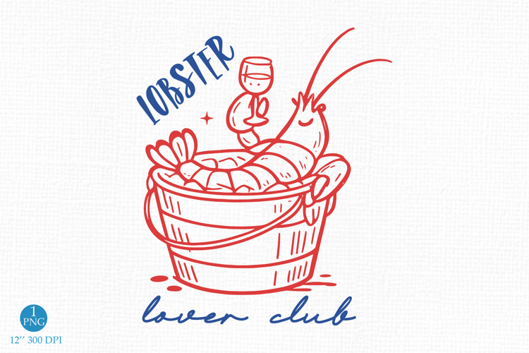 Summer Lobster Lover Club PNG, Coastal Design example image 1