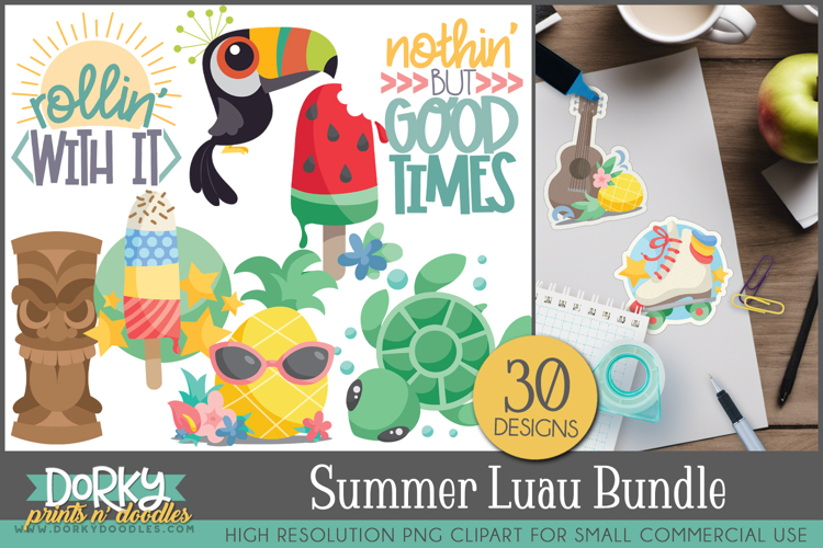 Summer Luau Clipart Bundle