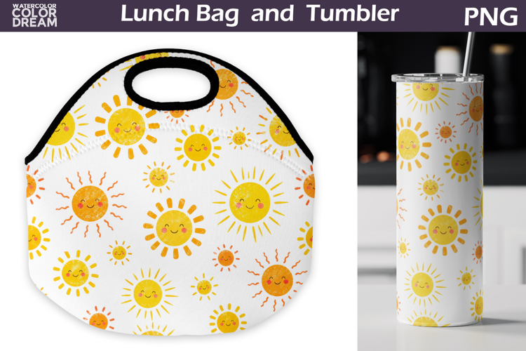 Cute Sunshine Print | Lunch Bag Tumbler Sublimation