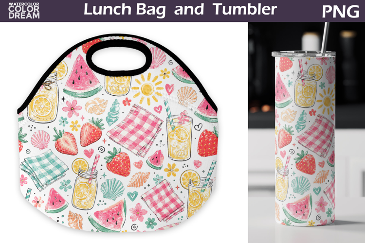 Watermelon Lemonade Print | Lunch Bag Tumbler Sublimation