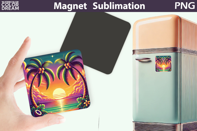 Tropical Palm Sunset Art | Summer Sublimation