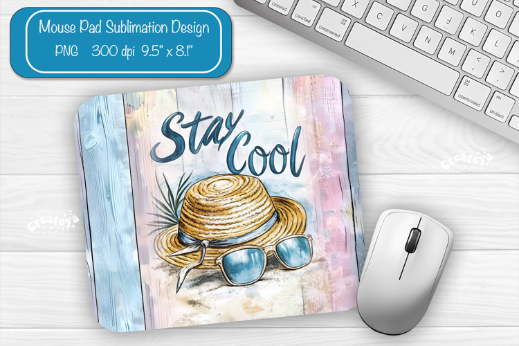 Summer Mouse Pad Sublimation Farmhouse Floral Desk Mat PNG