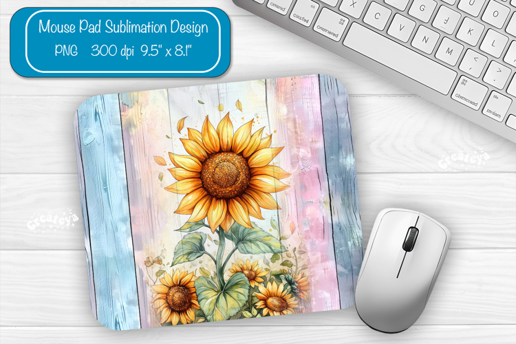 Sunflower Summer Mouse Pad Sublimation Farmhouse Floral Desk