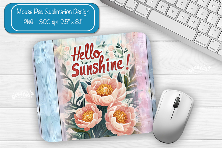 Peonies Summer Mouse Pad Sublimation Farmhouse Desk Mat