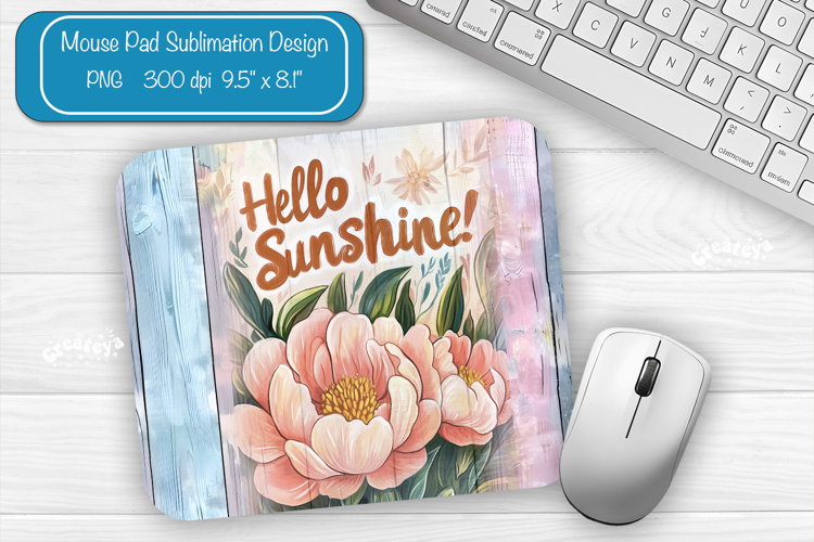 Peonies Summer Mouse Pad Sublimation Farmhouse Desk Mat