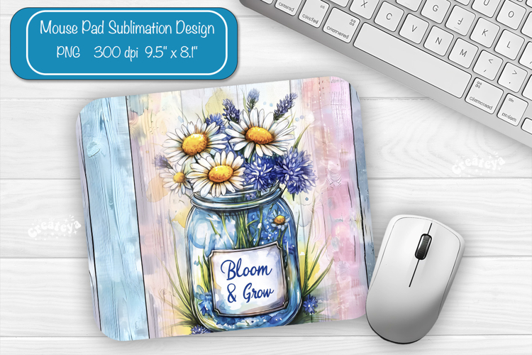 Flower Summer Mouse Pad Sublimation Farmhouse Desk Mat