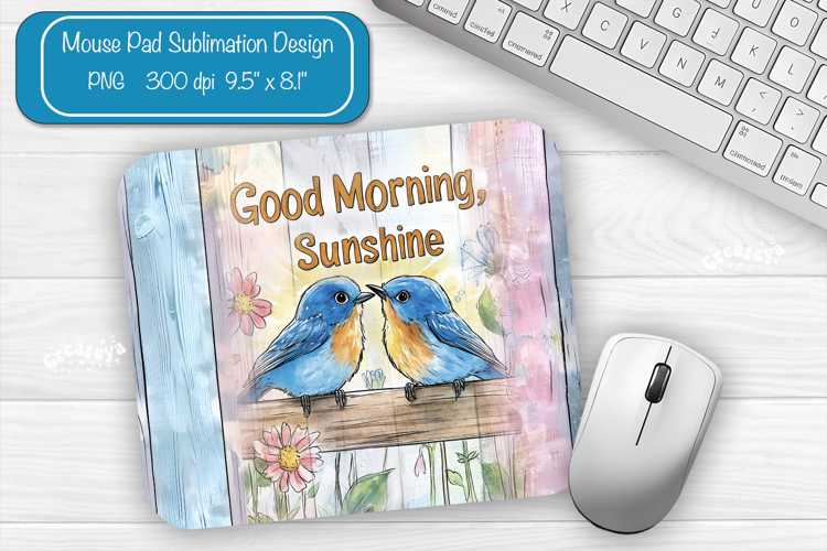 Birds Summer Mouse Pad Sublimation Farmhouse Desk Mat
