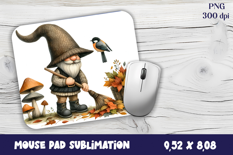 Gnome Mouse Pad. Autumn Mouse Pad