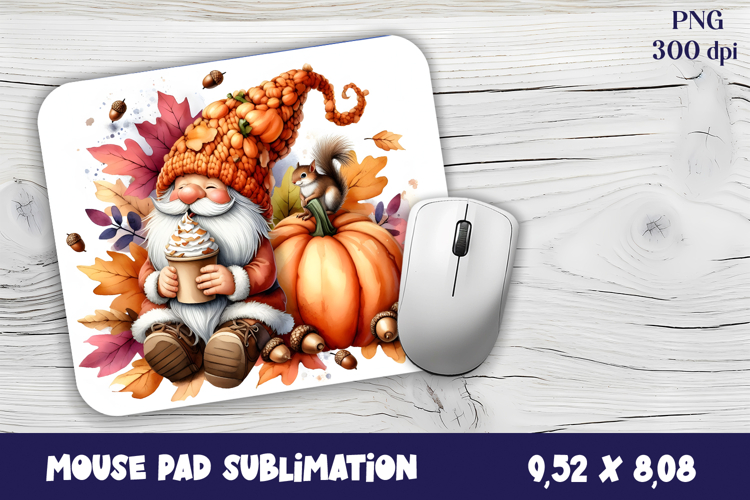 Gnome Mouse Pad. Autumn Mouse Pad