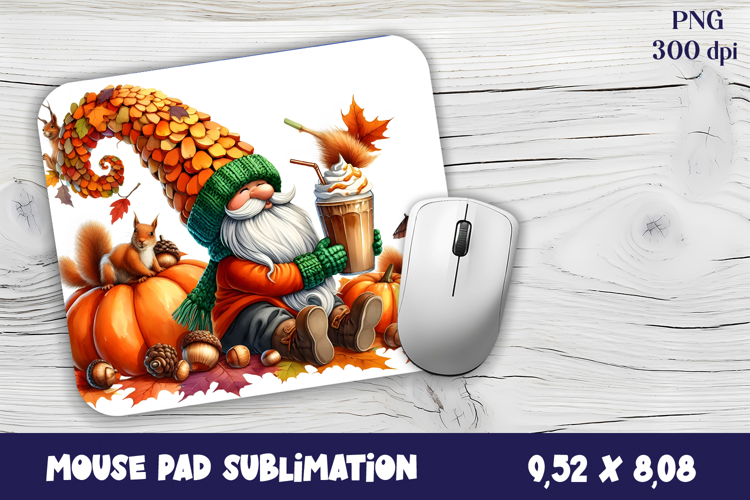 Gnome Mouse Pad. Autumn Mouse Pad