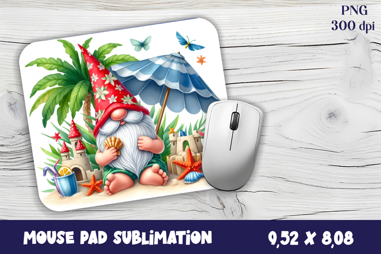 Gnome Mouse Pad. Summer Mouse Pad