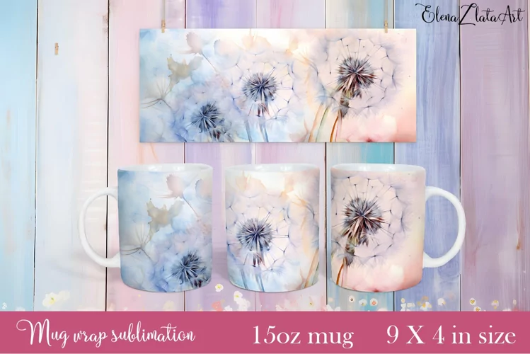 Flowers Mug Sublimation, Floral Design Mug