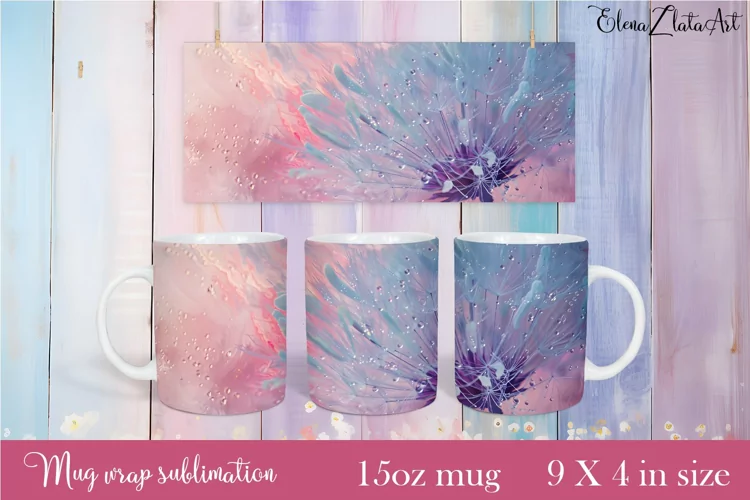 Flowers Mug Sublimation, Floral Design Mug