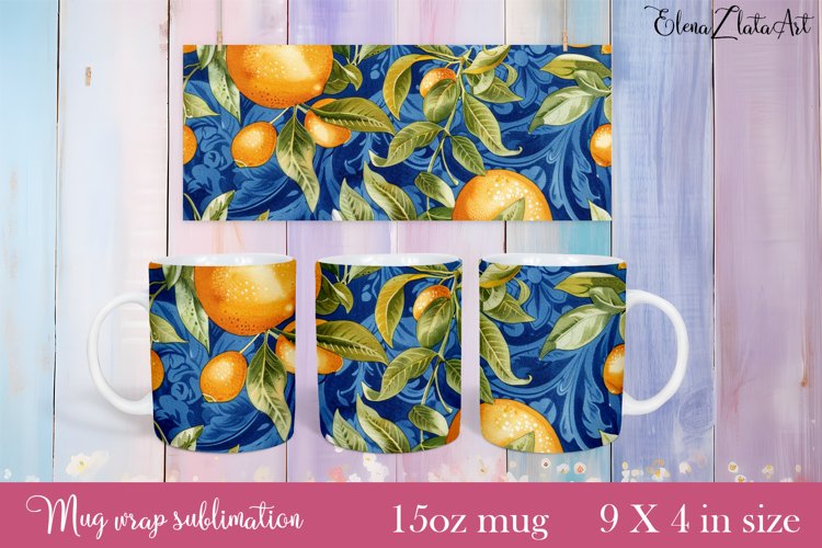 Lemon Mug Wrap Sublimation. Paper Lemon Mug Design