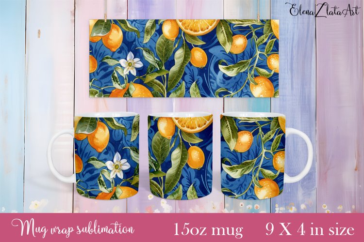 Lemon Mug Wrap Sublimation. Paper Lemon Mug Design