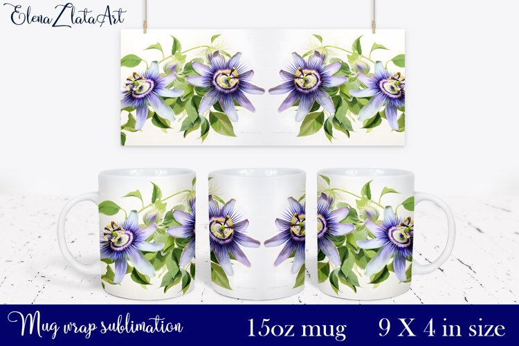 Flowers Mug Sublimation | Watercolor Flowers Mug Wrap