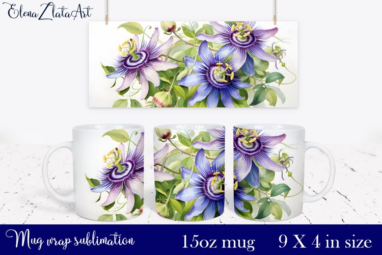 Flowers Mug Sublimation | Watercolor Flowers Mug Wrap