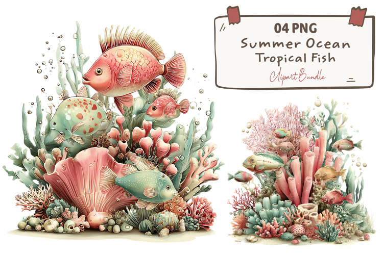 Summer Ocean, Tropical Fish Clipart