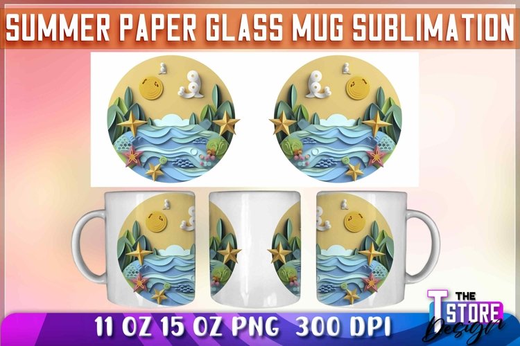 Summer Paper Mug Sublimation | 11 oz 15 oz Mug Sublination