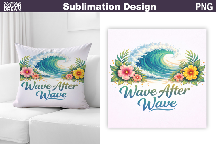 Ocean Wave Sublimation | Tropical Beach Pillow