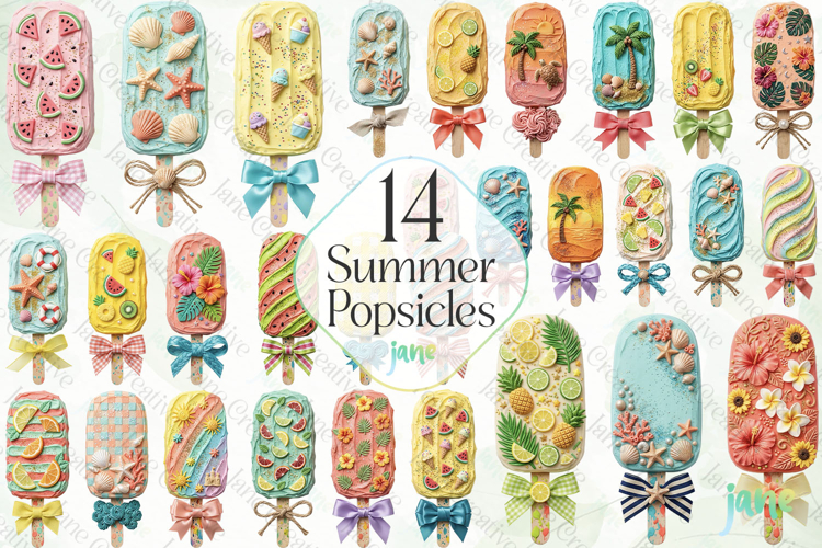 Summer Popsicles Sublimation Clipart