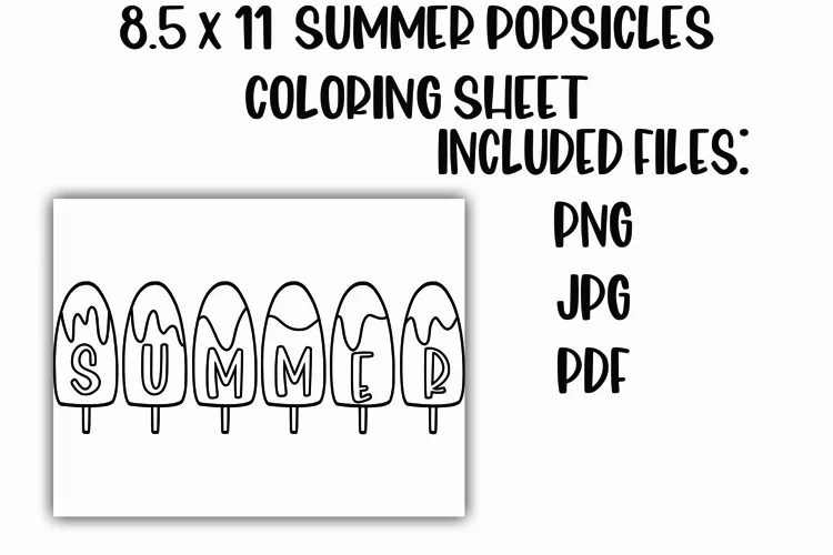 Summer Popsicle Kids Coloring Sheet