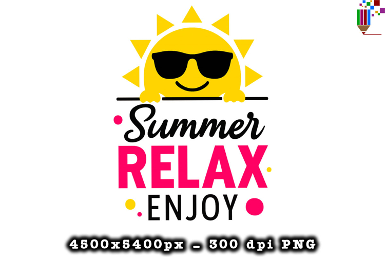 Summer Relax Enjoy PNG Tropical Sunshine Fun Quote Design