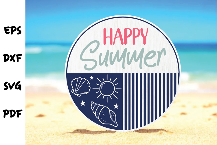 Summer Round Sign SVG