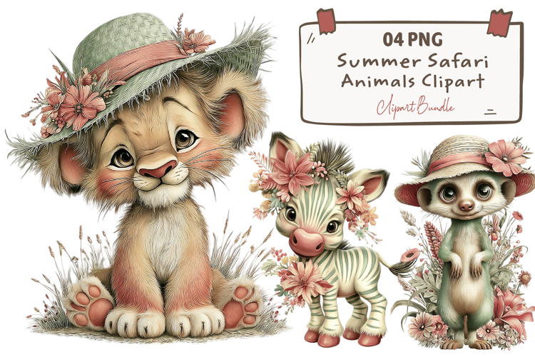 Summer Safari Animals Clipart