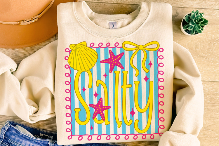 Salty PNG, Preppy Summer PNG, Summer Vibes, Beach PNG