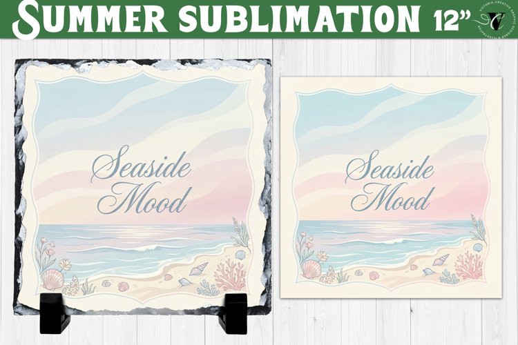 Seaside Mood Sublimation PNG | Summer Beach Slate Design