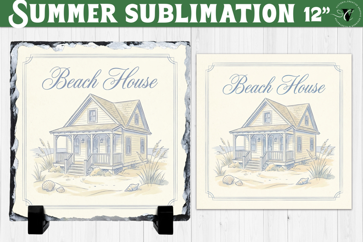 Beach house Sublimation PNG | Summer Beach Slate Design
