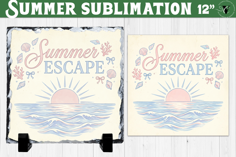 Summer escape Sublimation | Summer Beach Slate Design
