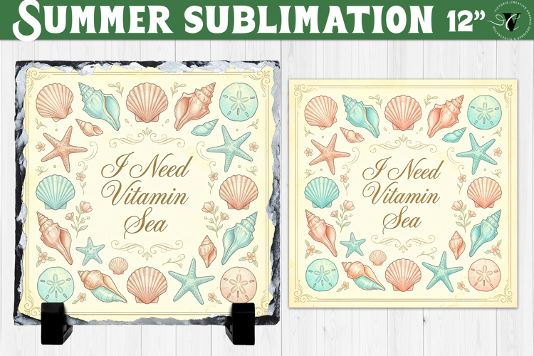 I need vitamin sea Sublimation | Summer Beach Slate Design