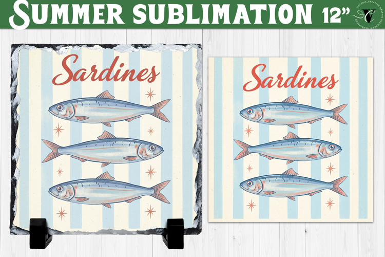 Sardines Sublimation | Summer Beach Slate Design