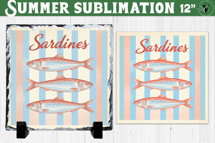Sardines Sublimation | Summer Beach Slate Design