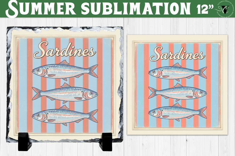 Sardines Sublimation | Summer Beach Slate Design