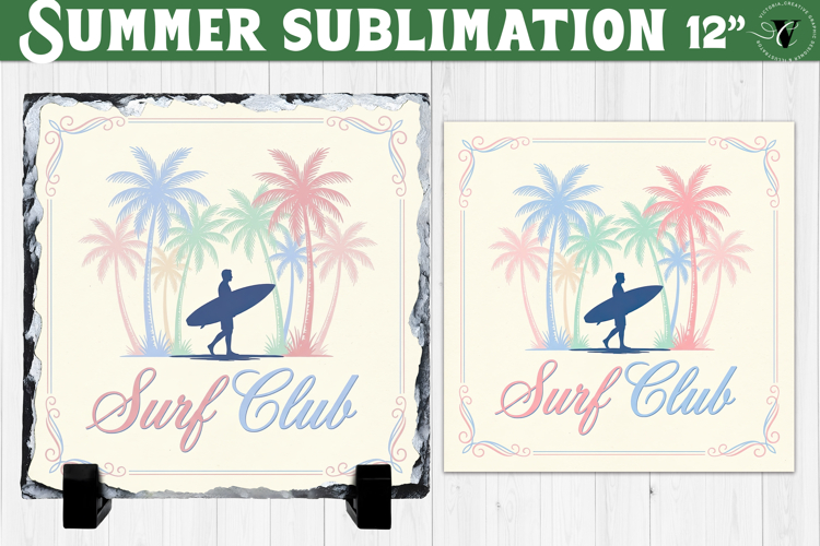 Surf Club Sublimation | Summer Beach Slate Design