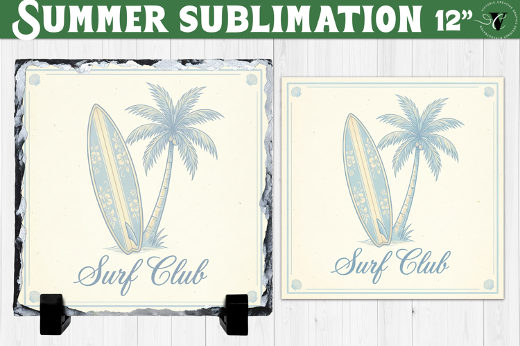 Surf Club Sublimation | Summer Beach Slate Design
