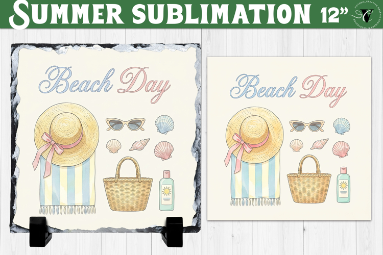Beach Day Sublimation | Summer Beach Slate Design