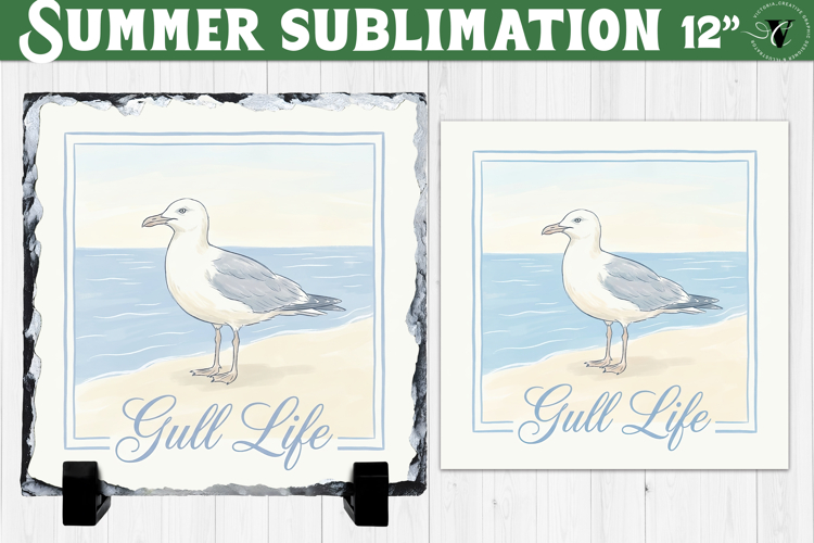 Gull Life Sublimation | Summer Beach Slate Design