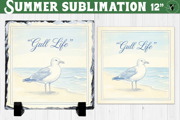Gull Life Sublimation | Summer Beach Slate Design