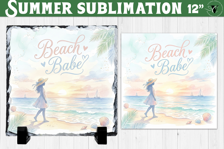 Beach Babe Sublimation | Summer Beach Slate Design
