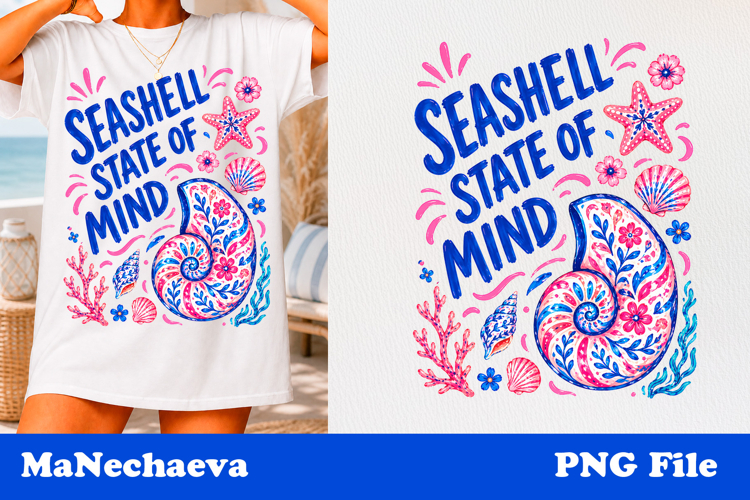 Summer Coastal Sublimation | Seashell State of Mind PNG