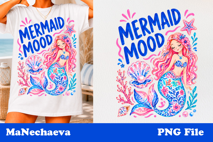 Summer Coastal Sublimation | Mermaid Mood PNG example image 1